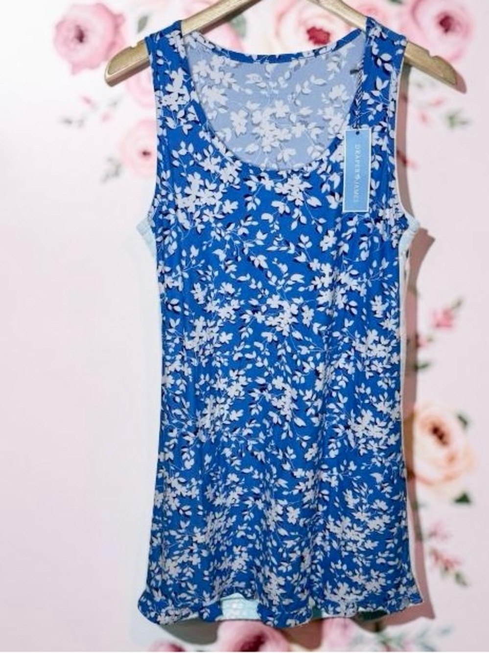 Brand New! Draper James Blue and White Floral ruffle nightie XXL/XXXL - Picture 2 of 6